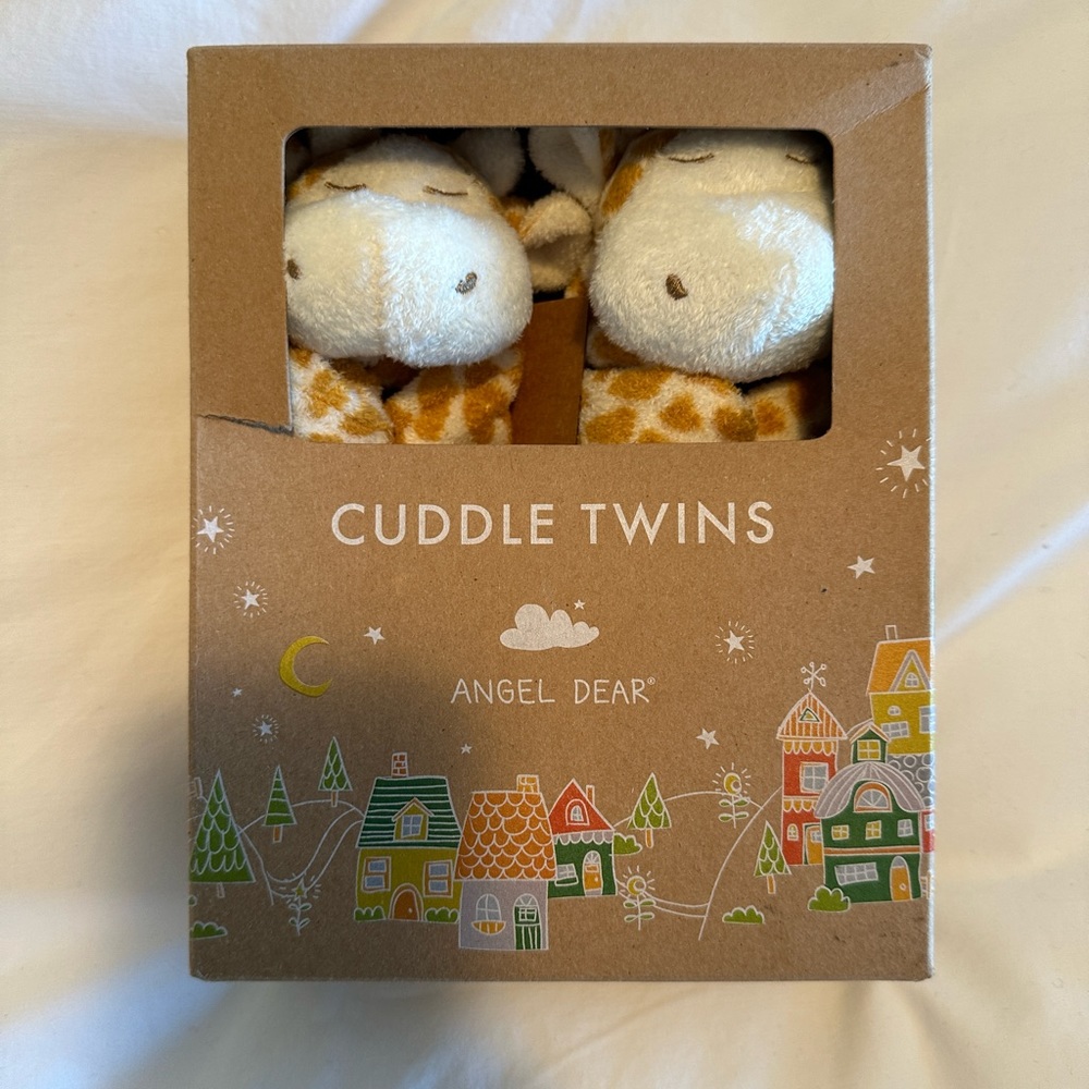 New in box angel dear cuddle giraffe lovey twins